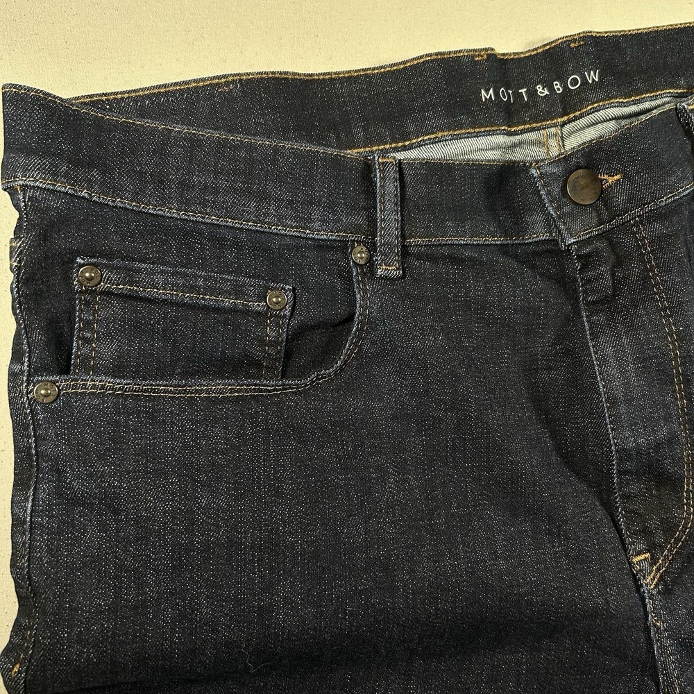 Mens Mott‎ Bow Straight Jeans Dark Wash Stretch Denim 38x34 USA